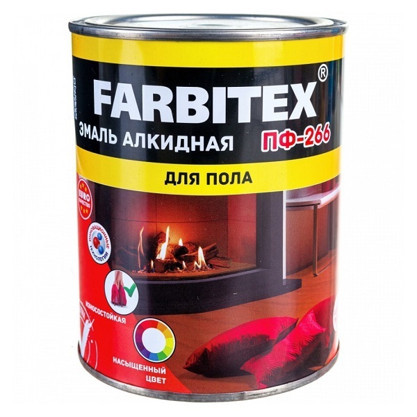 детальное изображение Эмаль красно-коричневая ПФ-266 Farbitex Фарбен 0,8 кг