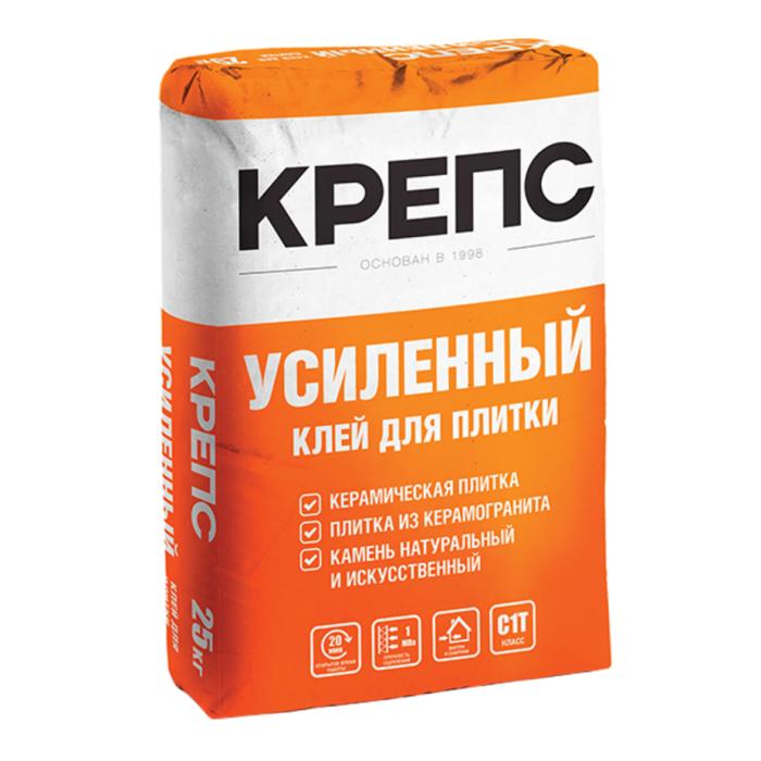 детальное изображение Клей для плитки, керамогранита, камня Крепс Усиленный, 25кг детальное изображение Клей для плитки, керамогранита, камня Крепс Усиленный, 25кг