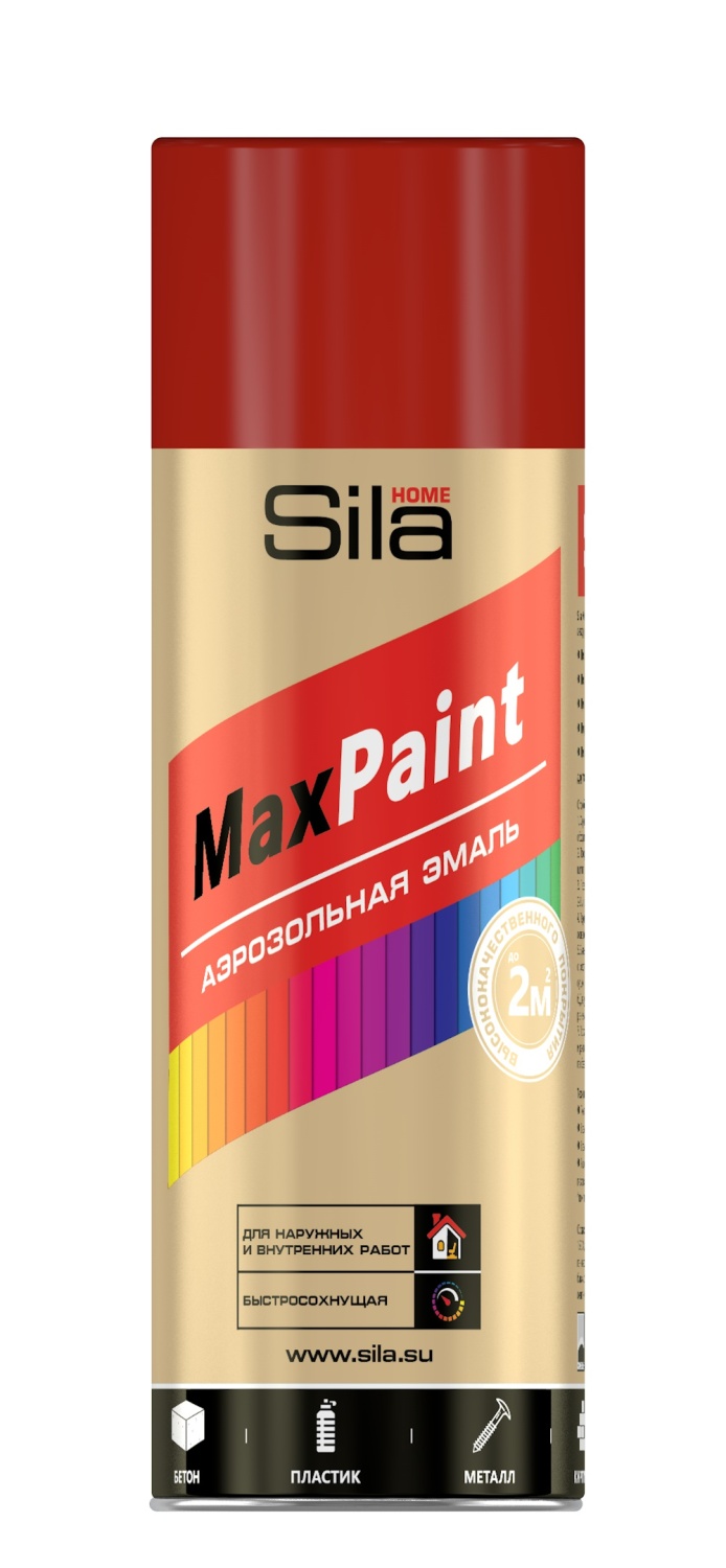 детальное изображение Эмаль аэрозольная Sila HOME Max Paint, универс., вишневый RAL 3003, 520мл